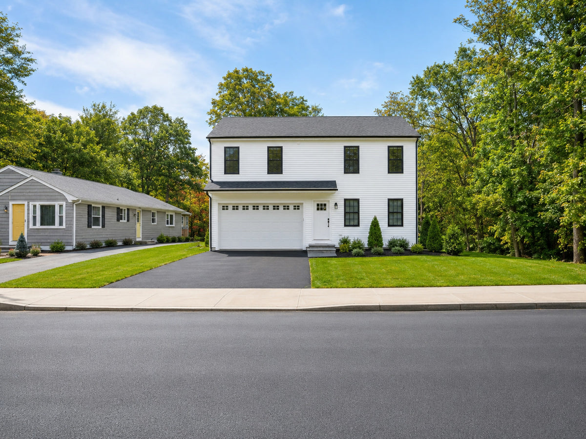 Front elevation and attached garage
